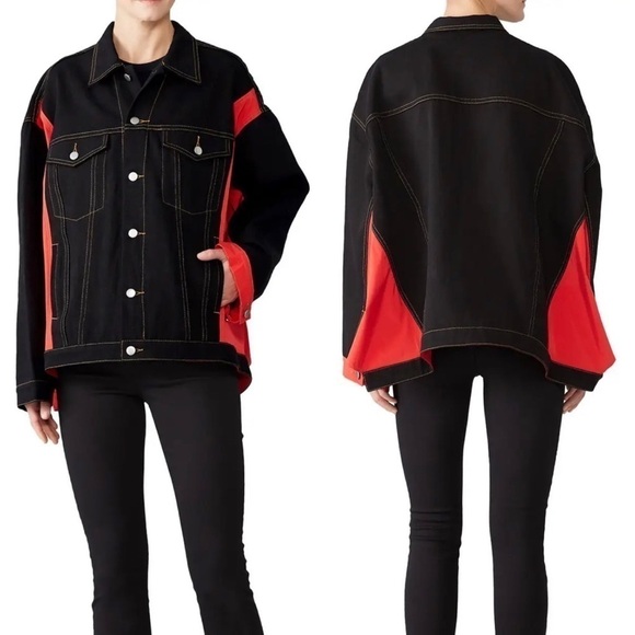 Koché Black Oversized Denim Jacket - Picture 1 of 14